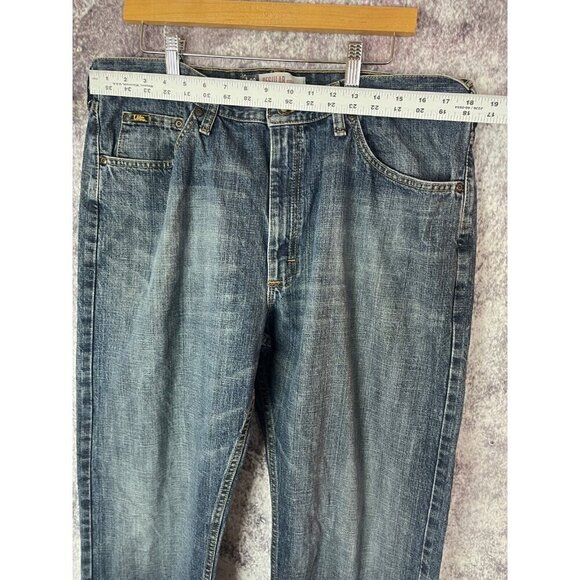 LEE Jeans Mens 40x32 Regular Straight Leg Blue Denim Vintage cowboy skater casua - Picture 3 of 11
